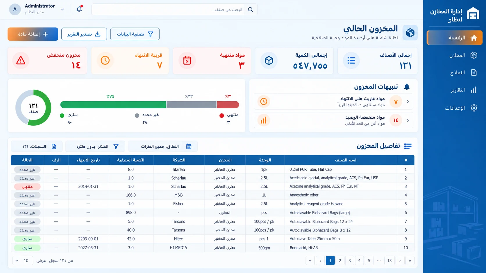 نظام إدارة المخازن والمخزون — صورة المشروع 2